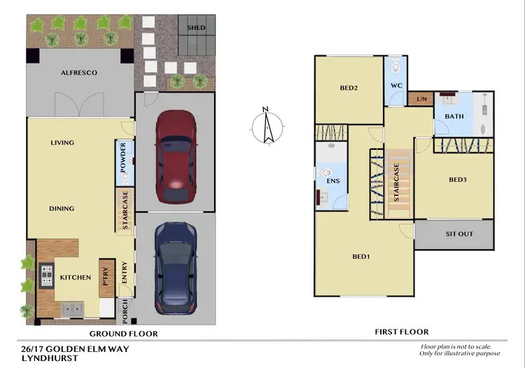 Floorplan of Homely townhouse listing, 26/17 Golden Elm Way, Lyndhurst VIC 3975