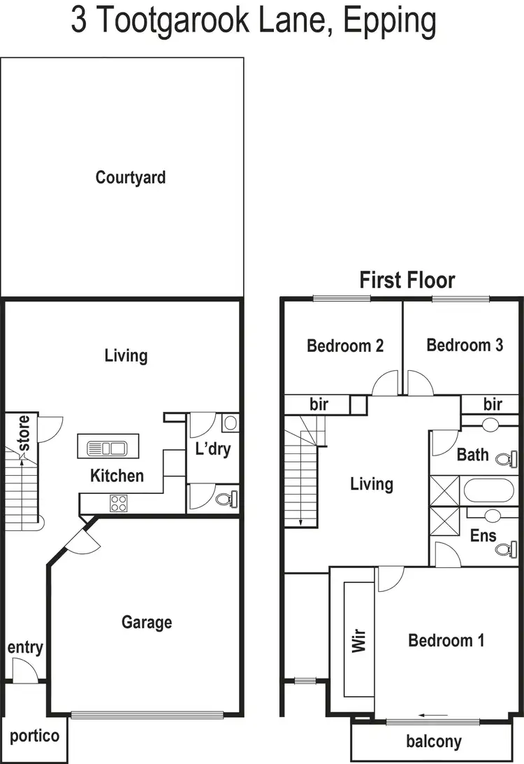 Floorplan of Homely townhouse listing, 3 Tootgarook Lane, Epping VIC 3076