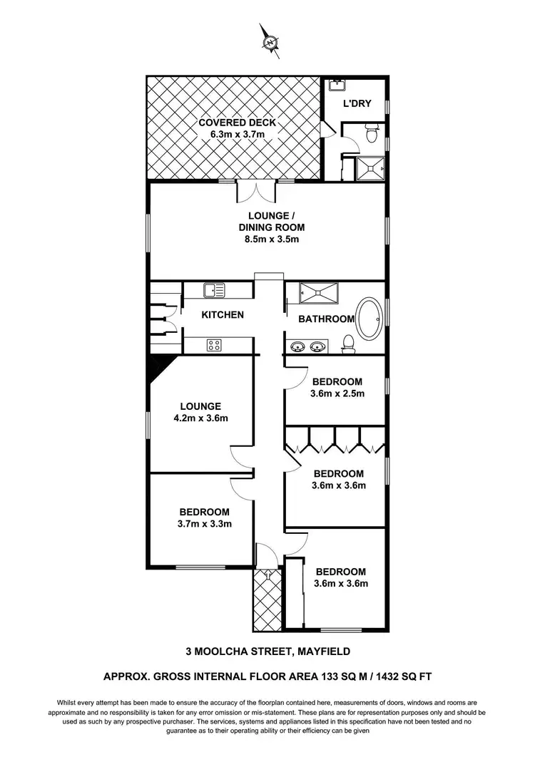 Floorplan of Homely house listing, 3 Moolcha Street, Mayfield NSW 2304