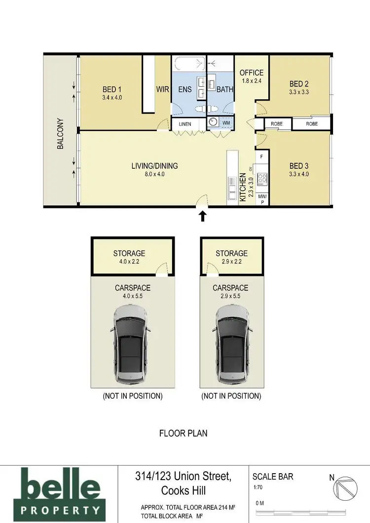 Floorplan of Homely apartment listing, 314/123 Union Street, Cooks Hill NSW 2300