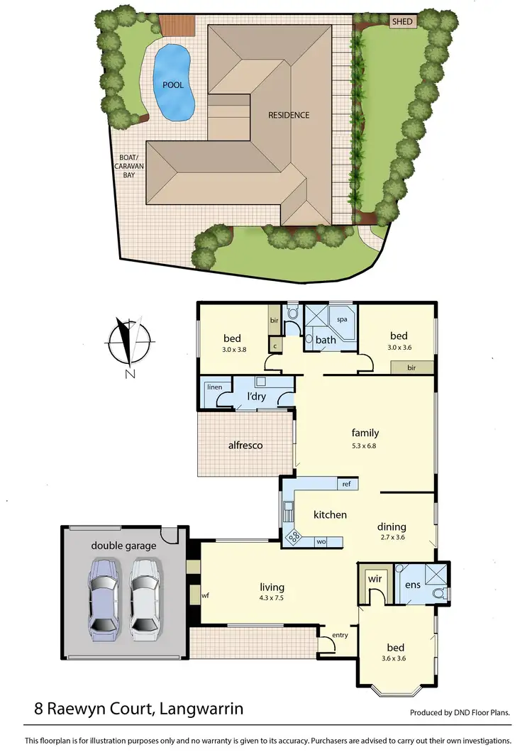 Floorplan of Homely house listing, 8 Raewyn Court, Langwarrin VIC 3910
