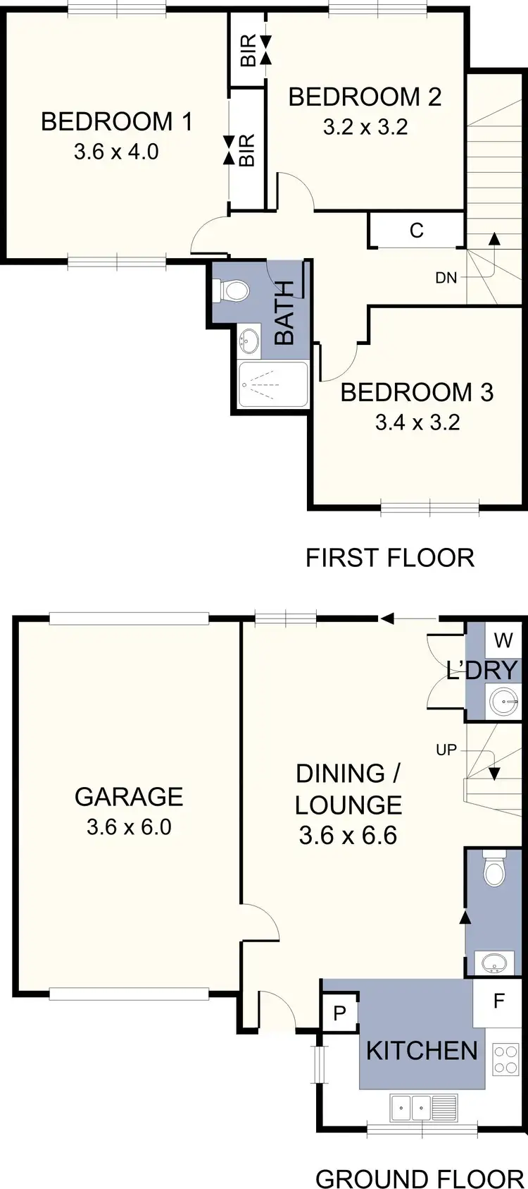 Floorplan of Homely townhouse listing, 2/40 Cosmos Street, Glenroy VIC 3046