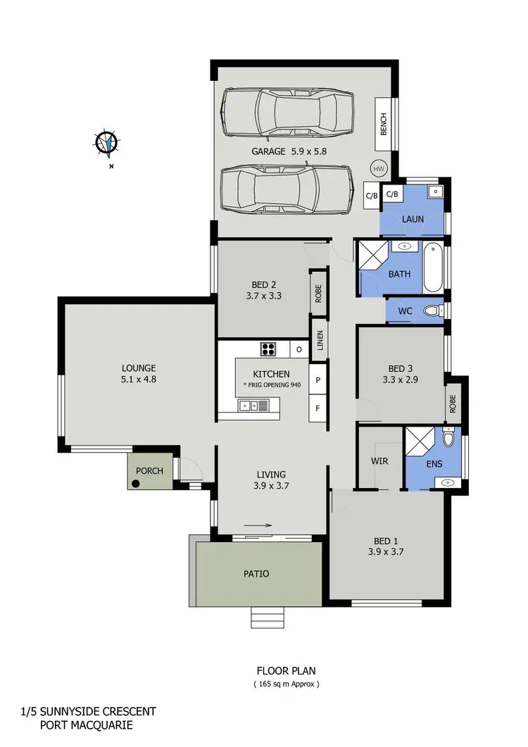 Floorplan of Homely villa listing, 1/5 Sunnyside Crescent, Port Macquarie NSW 2444