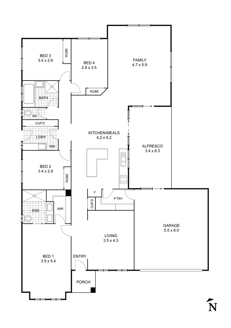 Floorplan of Homely house listing, 39 McInnes Street, Big Hill VIC 3555
