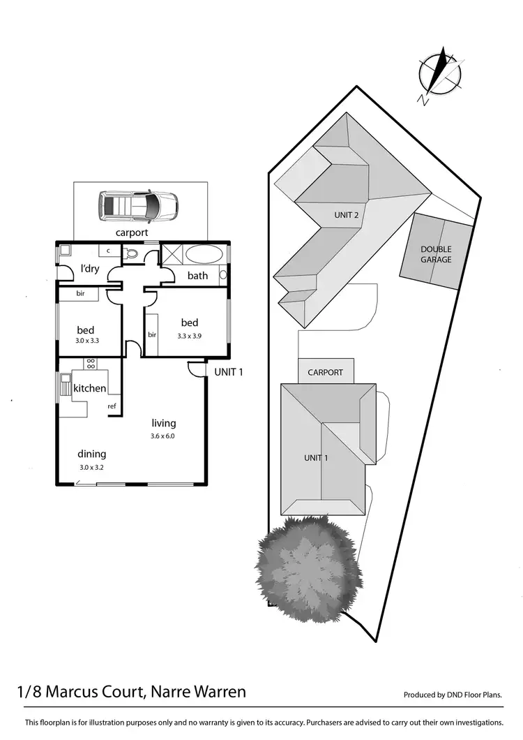Floorplan of Homely unit listing, 1/8 Marcus Court, Narre Warren VIC 3805