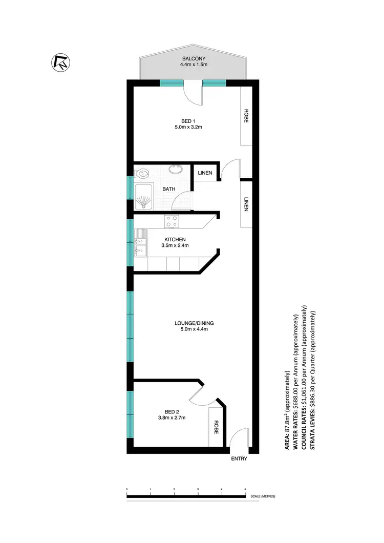Floorplan of Homely apartment listing, 2/1 Alexandra Street, Drummoyne NSW 2047