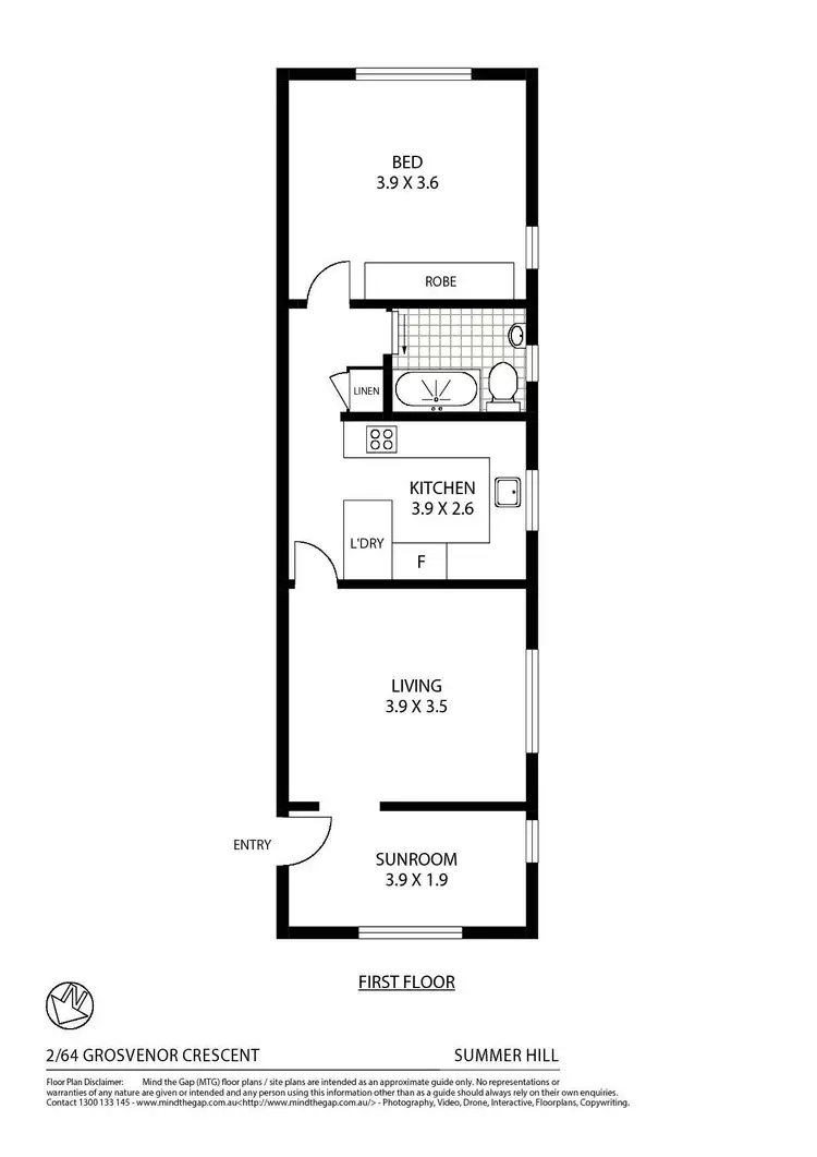 Floorplan of Homely apartment listing, 2/64 Grosvenor Crescent, Summer Hill NSW 2130