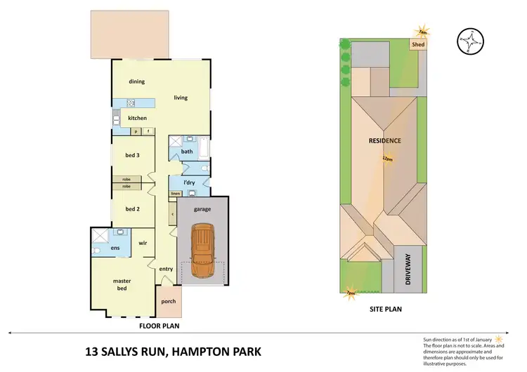 Floorplan of Homely house listing, 13 Sallys Run, Hampton Park VIC 3976