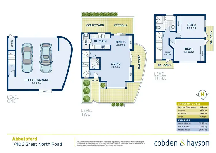 Floorplan of Homely townhouse listing, 1/406 Great North Road, Abbotsford NSW 2046