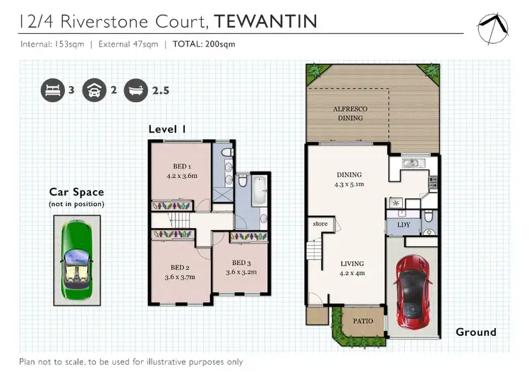 Floorplan of Homely townhouse listing, 12/4 Riverstone Court, Tewantin QLD 4565