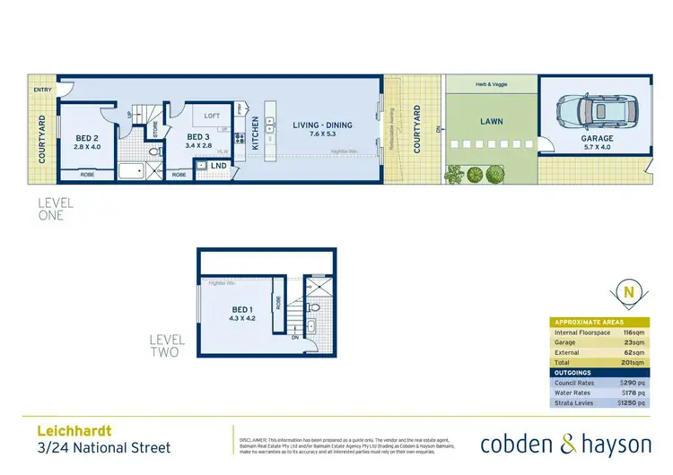 Floorplan of Homely townhouse listing, 3/24 National Street, Leichhardt NSW 2040