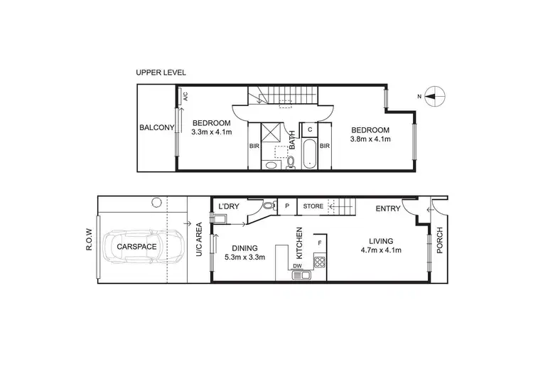 Floorplan of Homely townhouse listing, 70 Provost Street, North Melbourne VIC 3051