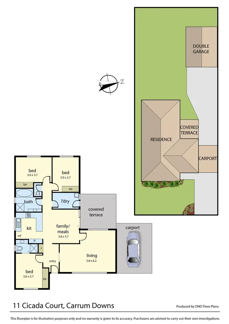 Floorplan of Homely house listing, 11 Cicada Court, Carrum Downs VIC 3201