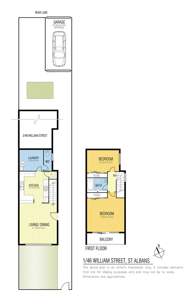 Floorplan of Homely townhouse listing, 1/46 William Street, St Albans VIC 3021