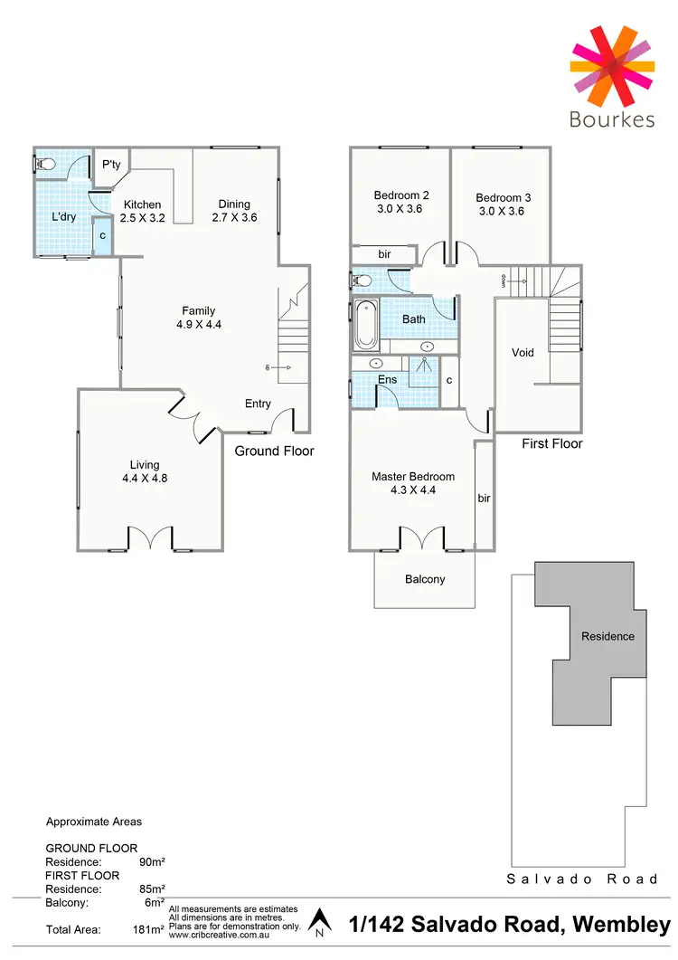 Floorplan of Homely townhouse listing, 1/142 Salvado Road, Wembley WA 6014