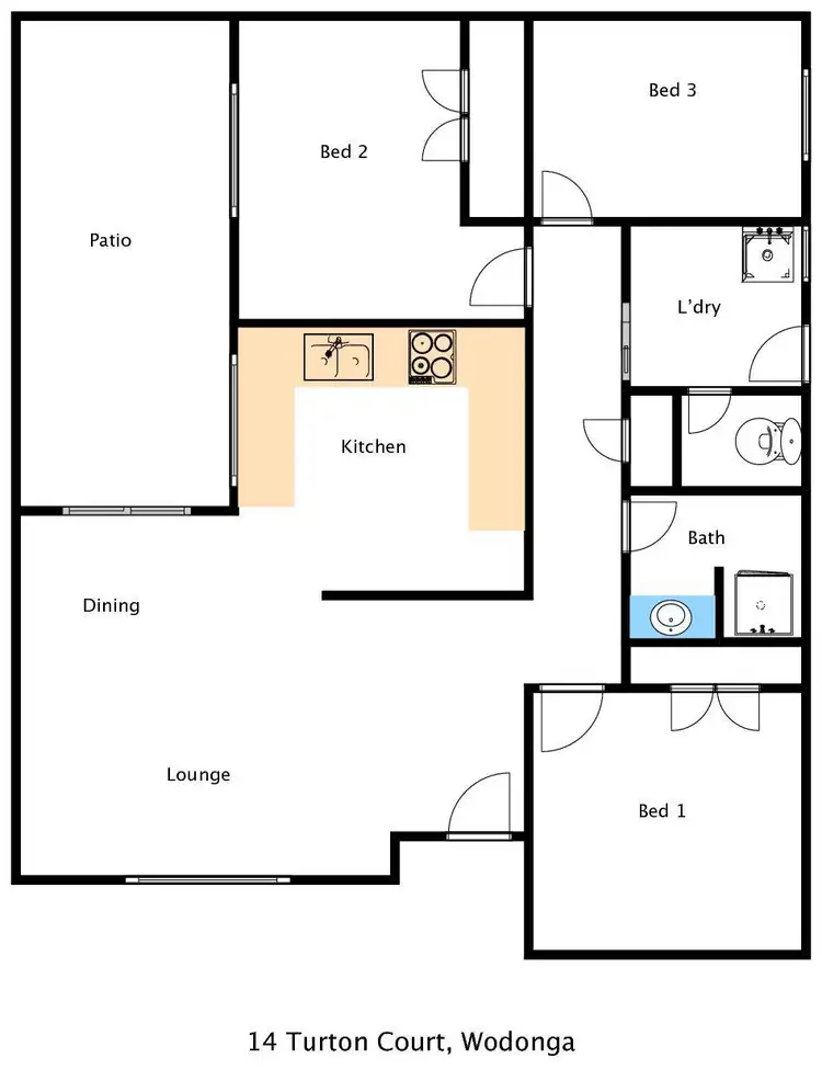 Floorplan of Homely house listing, 14 Turton Court, Wodonga VIC 3690