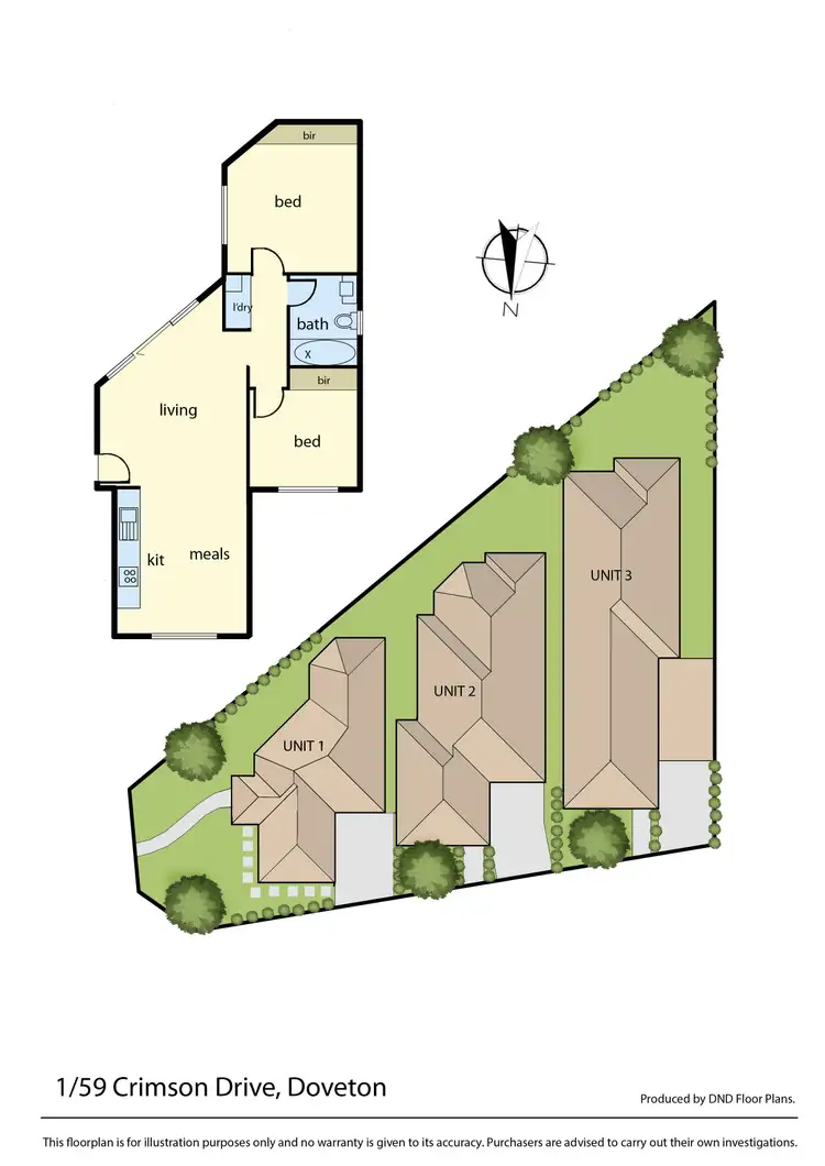Floorplan of Homely unit listing, 1/59 Crimson Drive, Doveton VIC 3177
