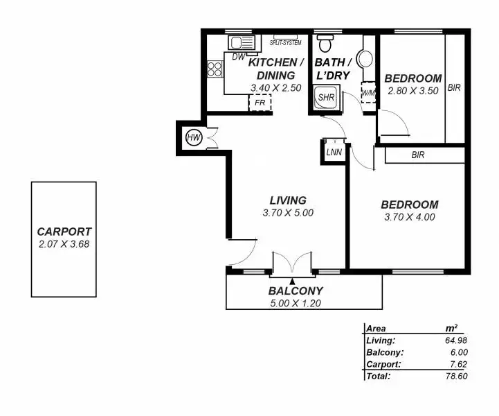 Floorplan of Homely unit listing, 13/4 Bristol Place, Glenelg South SA 5045