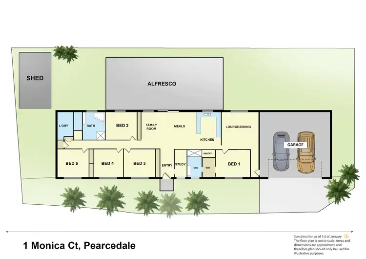 Floorplan of Homely house listing, 1 Monica Court, Pearcedale VIC 3912