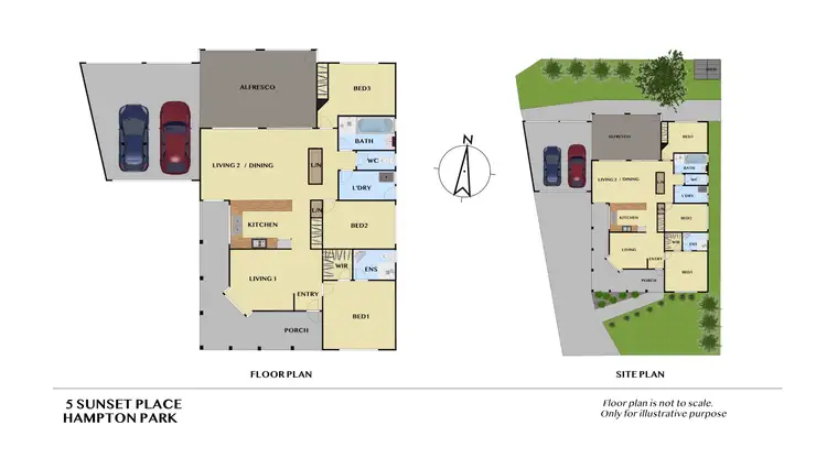 Floorplan of Homely house listing, 5 Sunset Place, Hampton Park VIC 3976