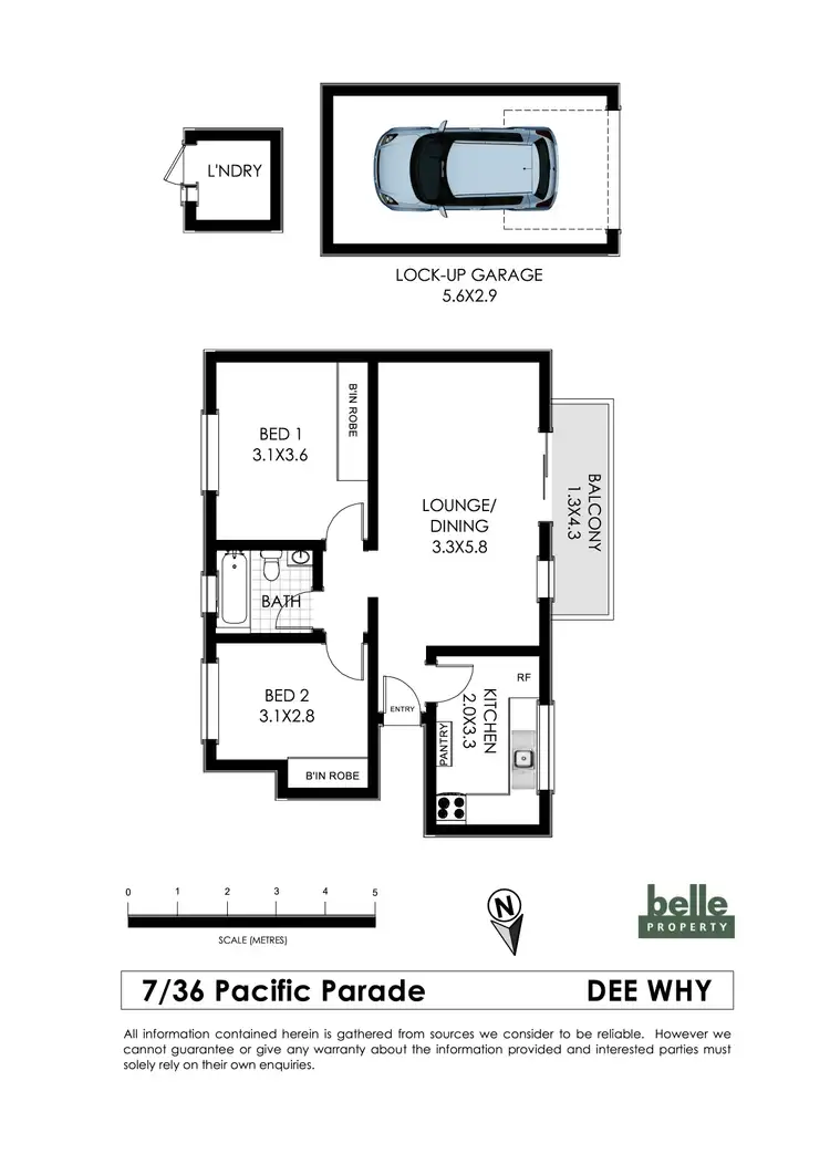 Floorplan of Homely unit listing, 7/36 Pacific Parade, Dee Why NSW 2099