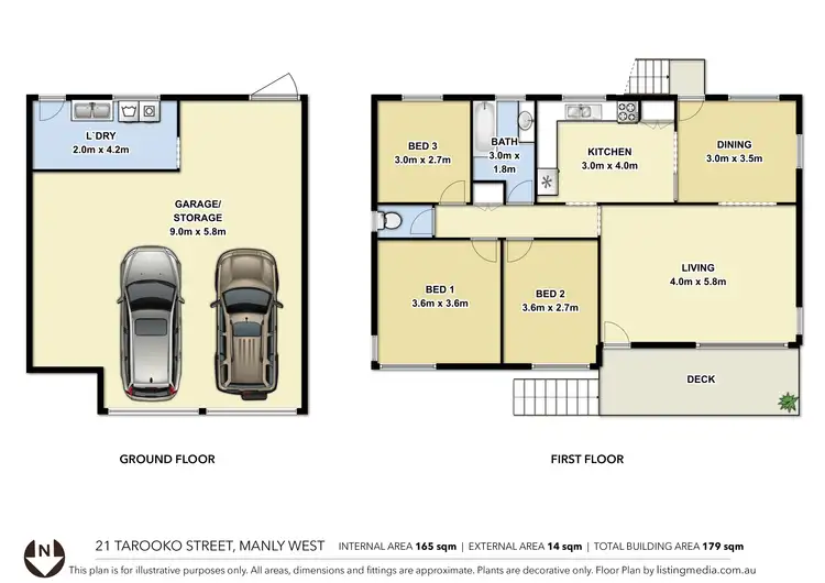 Floorplan of Homely house listing, 21 Tarooko Street, Manly West QLD 4179