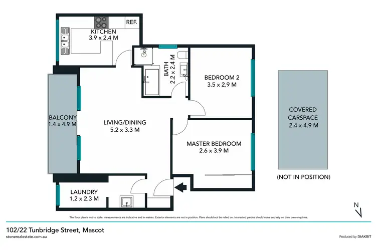 Floorplan of Homely apartment listing, 102/22 Tunbridge Street, Mascot NSW 2020