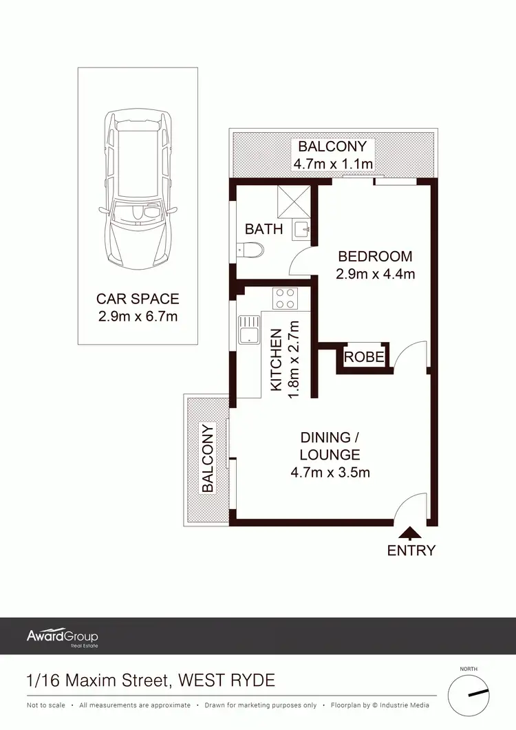 Floorplan of Homely unit listing, 1/16 Maxim Street, West Ryde NSW 2114