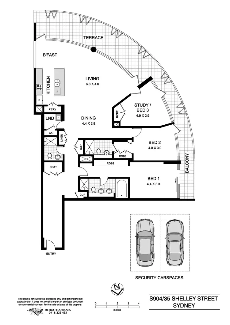 Floorplan of Homely apartment listing, 904/35 Shelley Street, Sydney NSW 2000