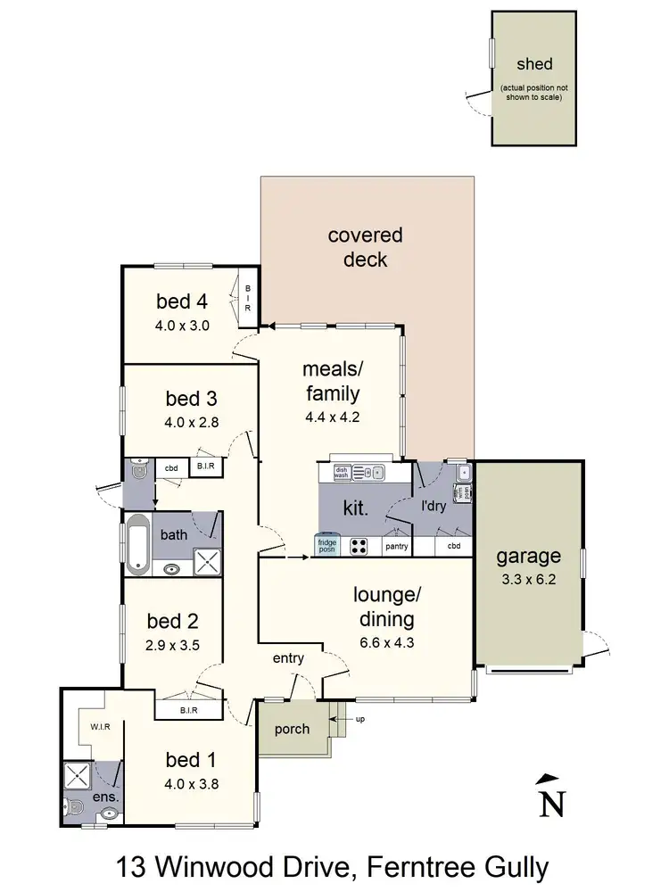 Floorplan of Homely house listing, 13 Winwood Drive, Ferntree Gully VIC 3156