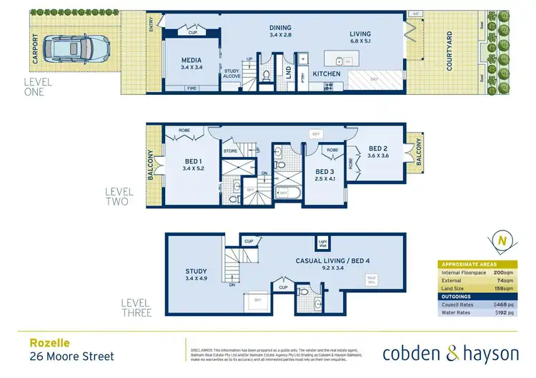 Floorplan of Homely house listing, 26 Moore Street, Rozelle NSW 2039