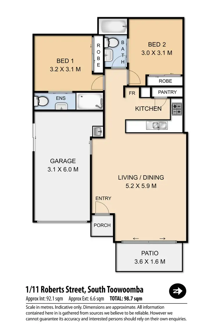 Floorplan of Homely unit listing, 1/11 Roberts Street, South Toowoomba QLD 4350