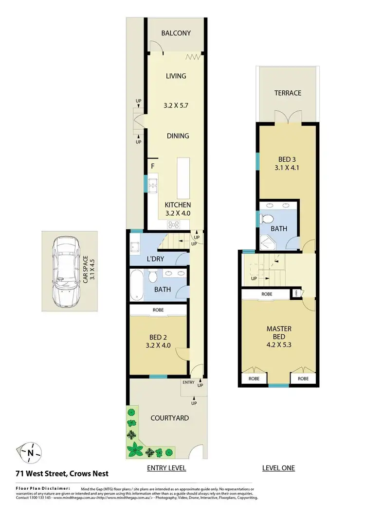 Floorplan of Homely semi-detached listing, 71 West Street, Crows Nest NSW 2065