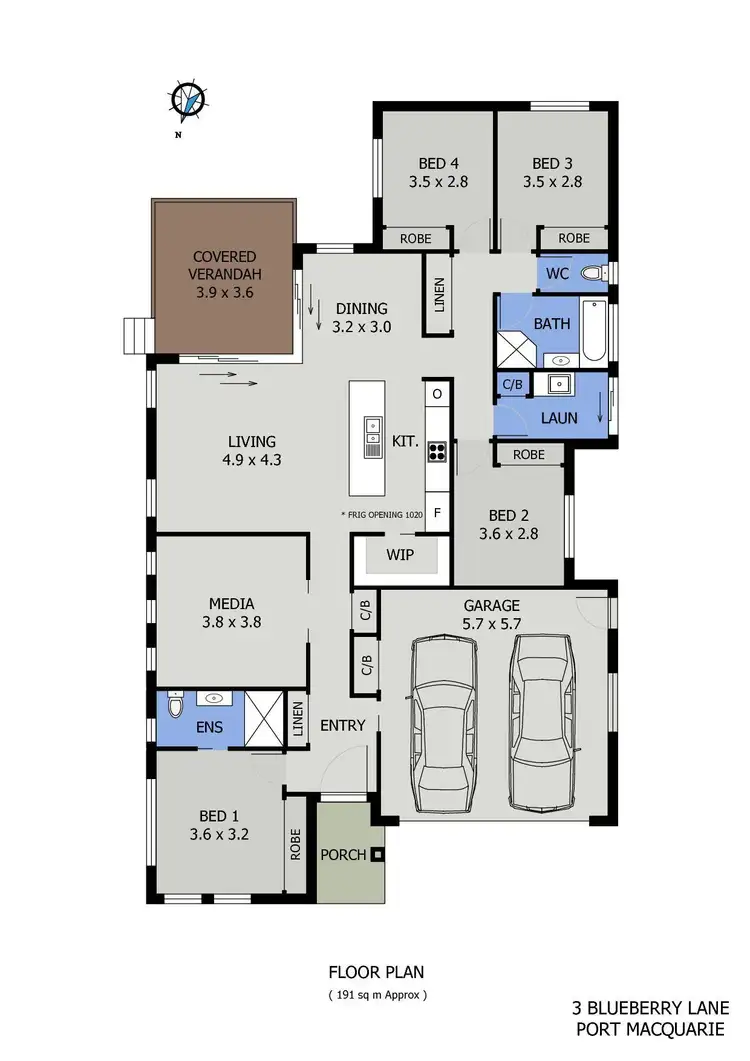 Floorplan of Homely house listing, 3 Blueberry Lane, Port Macquarie NSW 2444