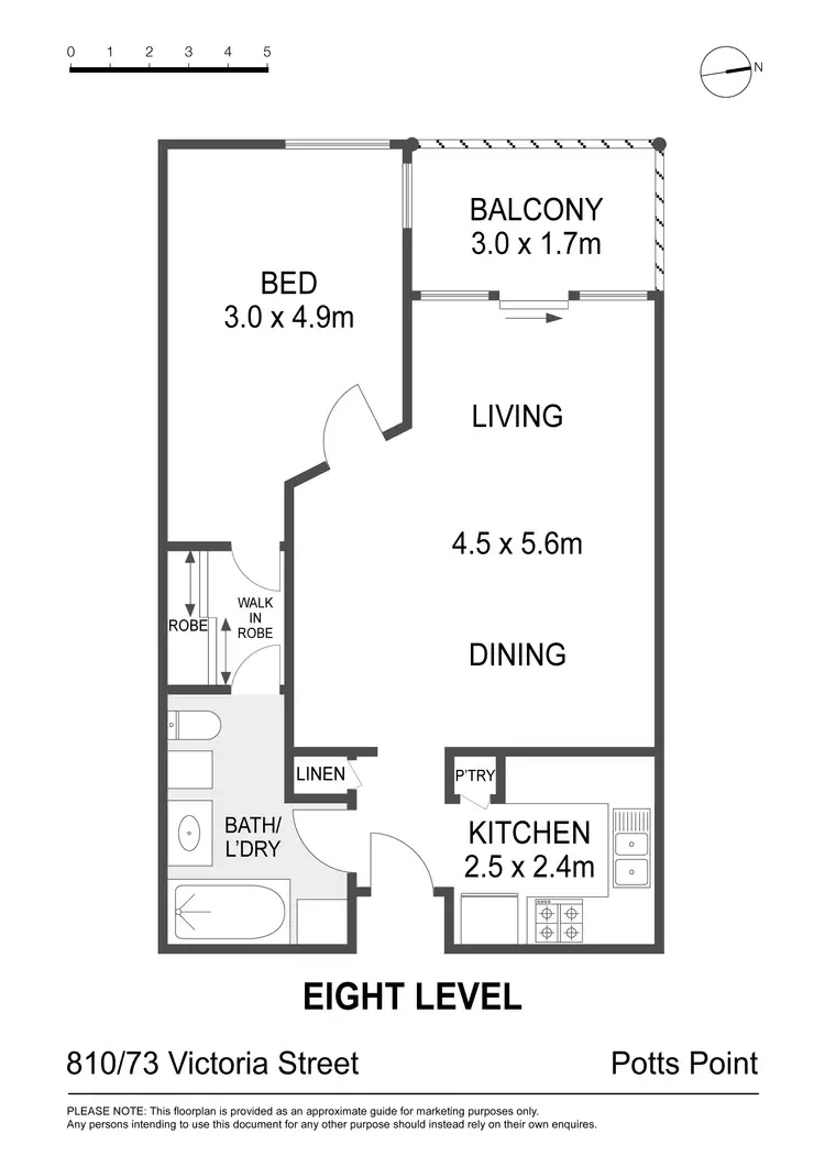 Floorplan of Homely apartment listing, Level 8/810/73 Victoria Street, Potts Point NSW 2011