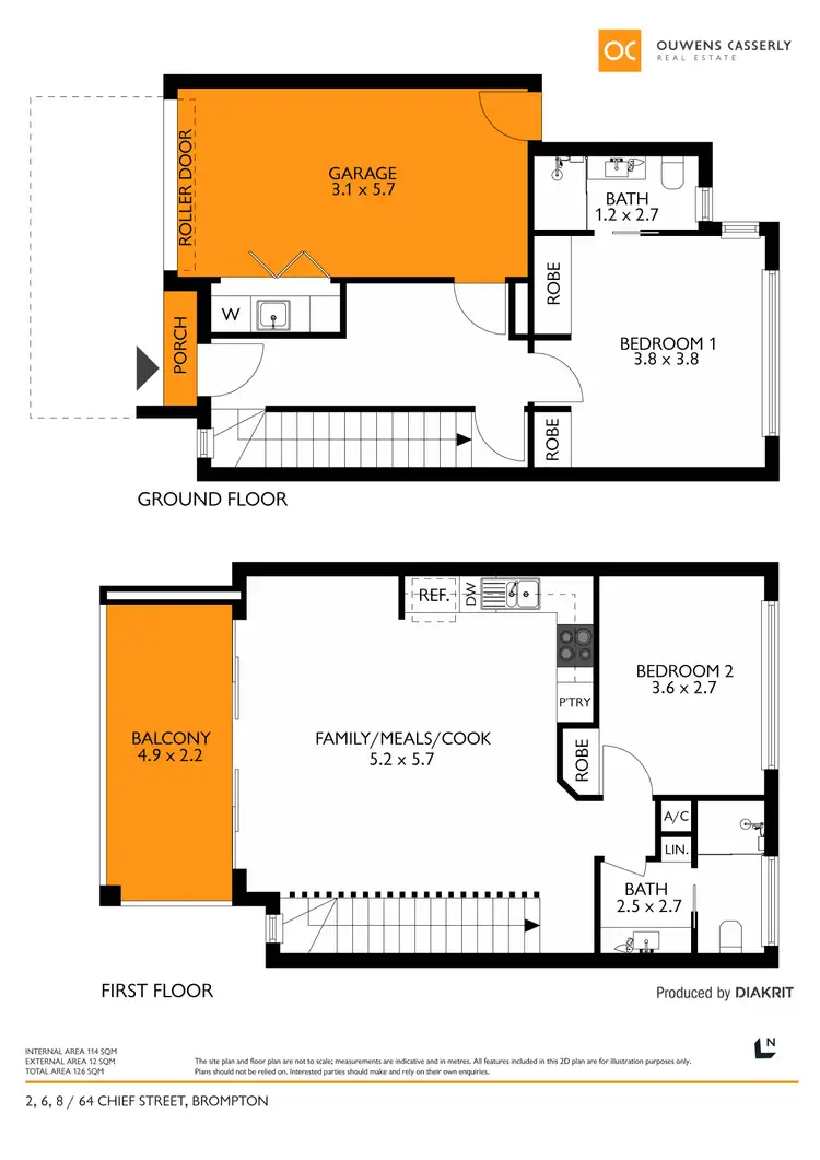Floorplan of Homely townhouse listing, 3/64 Chief Street, Brompton SA 5007
