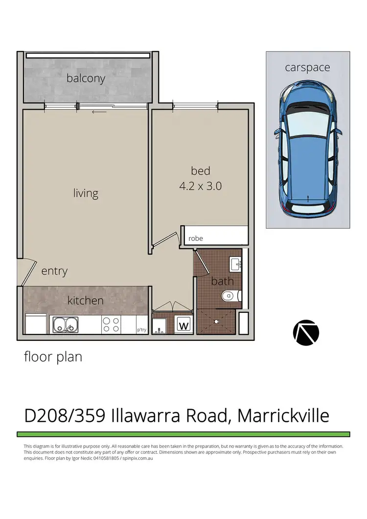 Floorplan of Homely apartment listing, D208/359 Illawarra Road, Marrickville NSW 2204