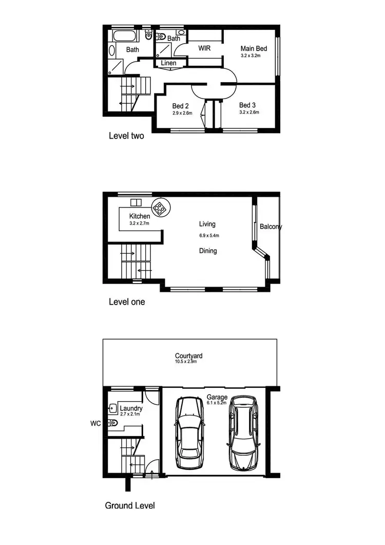 Floorplan of Homely townhouse listing, 1/25 Bando Road, Cronulla NSW 2230