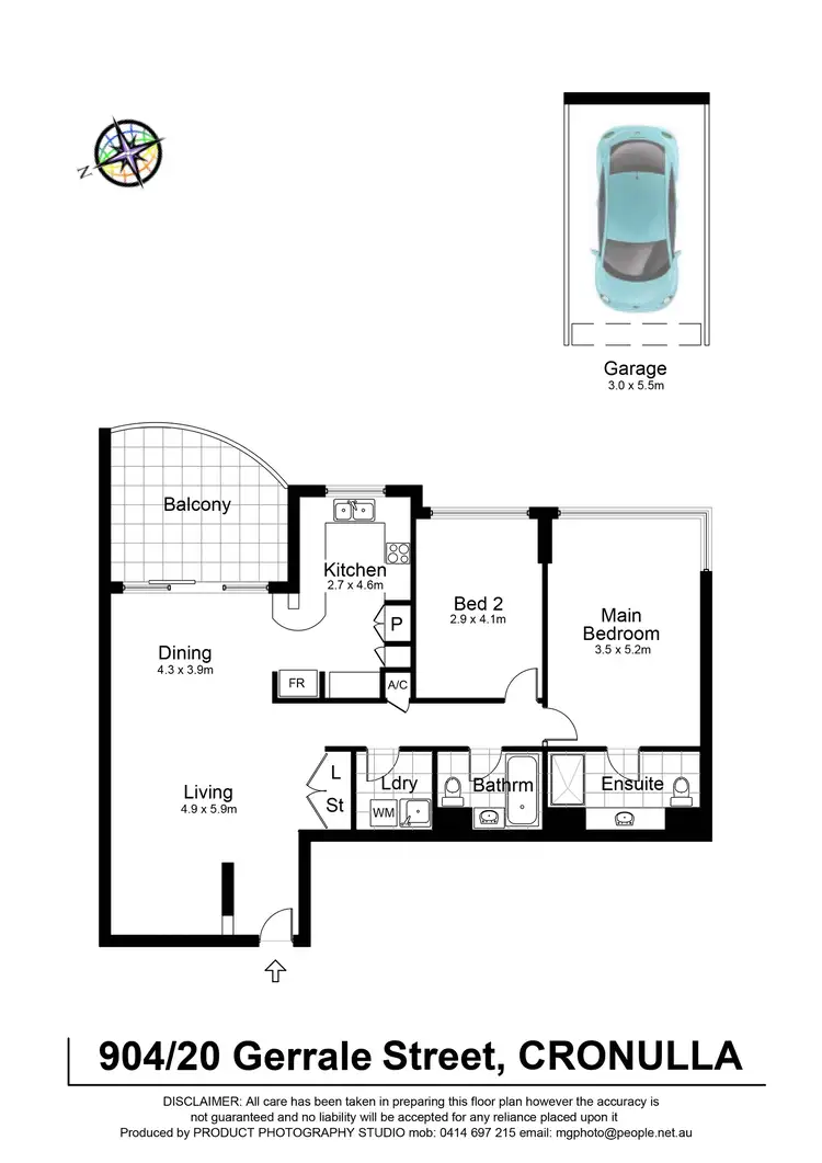 Floorplan of Homely apartment listing, 904/20 Gerrale Street, Cronulla NSW 2230