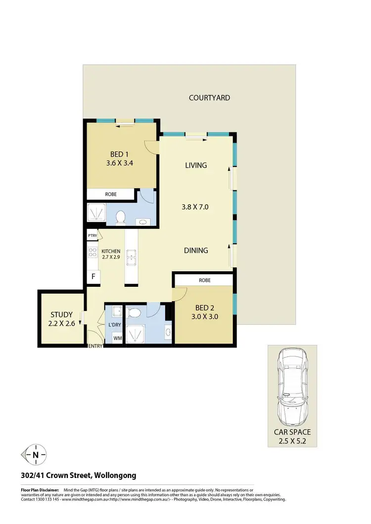 Floorplan of Homely apartment listing, 302/41 Crown Street, Wollongong NSW 2500