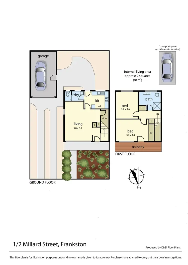Floorplan of Homely townhouse listing, 1/2 Millard Street, Frankston VIC 3199