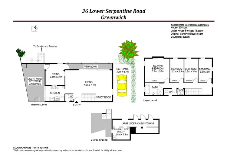 Floorplan of Homely house listing, 36 Lower Serpentine Road, Greenwich NSW 2065