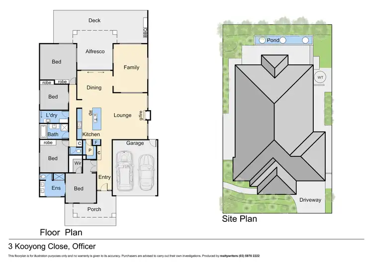 Floorplan of Homely house listing, 3 Kooyong Close, Officer VIC 3809