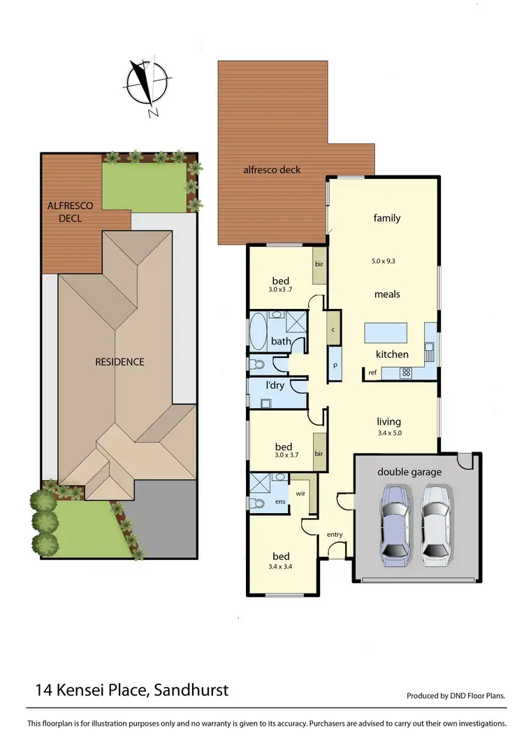 Floorplan of Homely house listing, 14 Kensei Place, Sandhurst VIC 3977