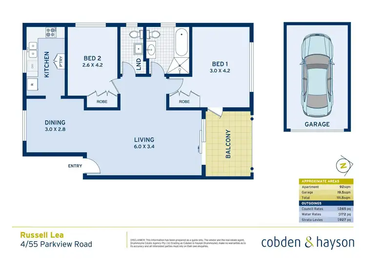 Floorplan of Homely apartment listing, 4/55 Parkview Road, Russell Lea NSW 2046