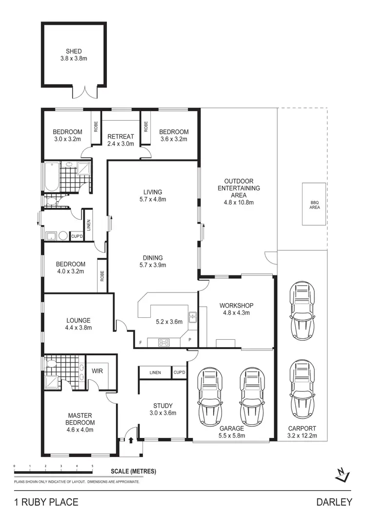 Floorplan of Homely house listing, 1 Ruby Place, Darley VIC 3340