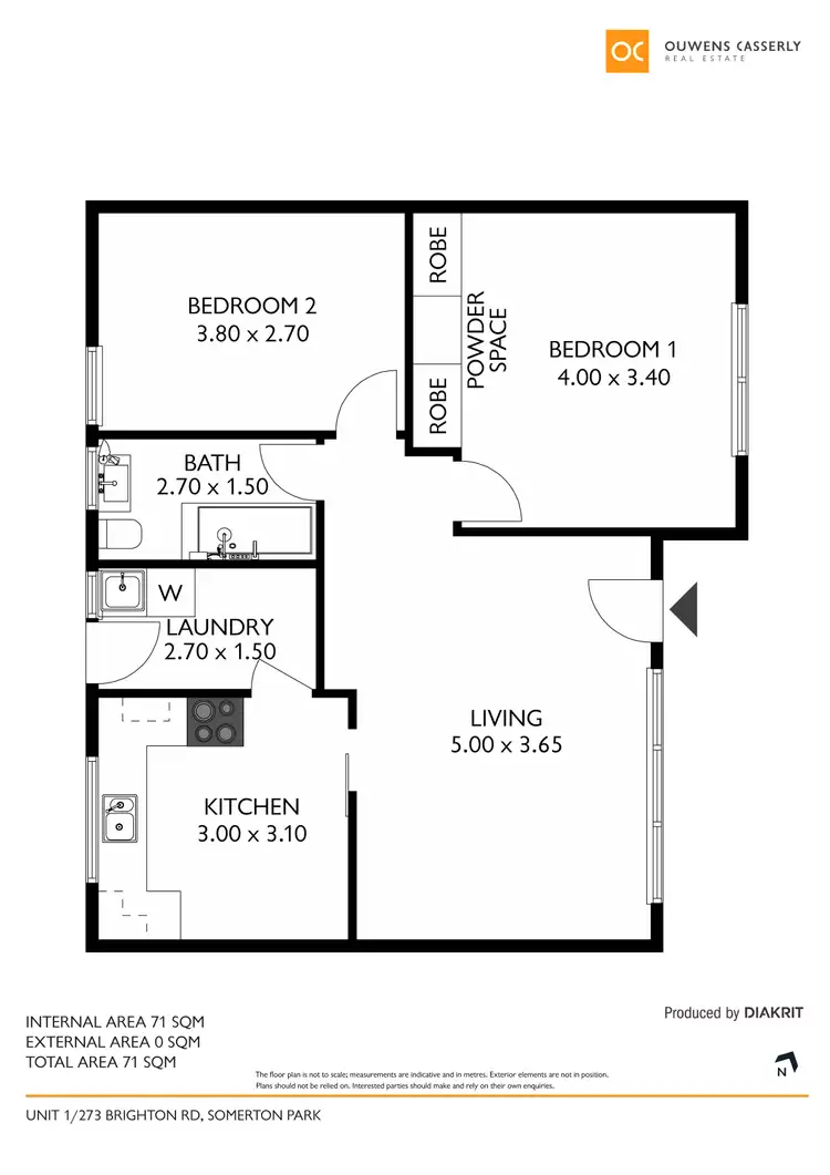 Floorplan of Homely unit listing, 1/273 Brighton Road, Somerton Park SA 5044