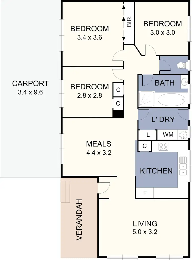 Floorplan of Homely unit listing, 2/40 Mitchell Crescent, Meadow Heights VIC 3048