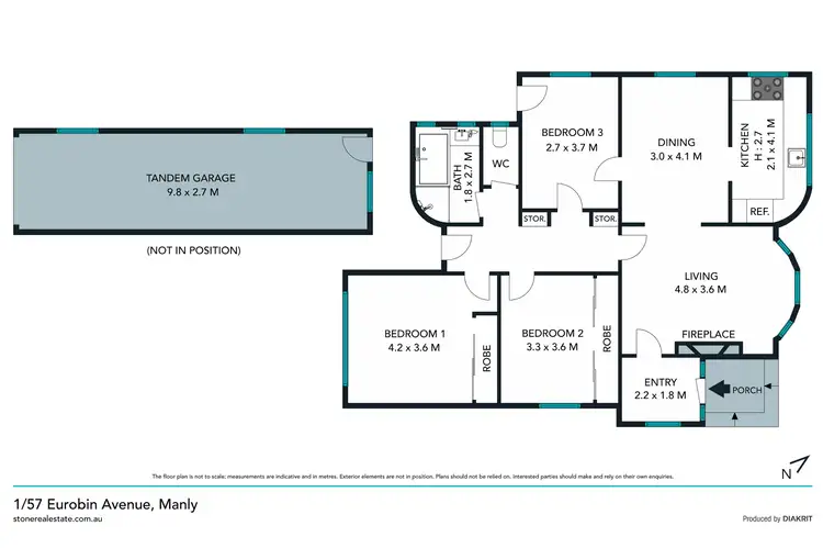 Floorplan of Homely semi-detached listing, 1/57 Eurobin Avenue, Manly NSW 2095