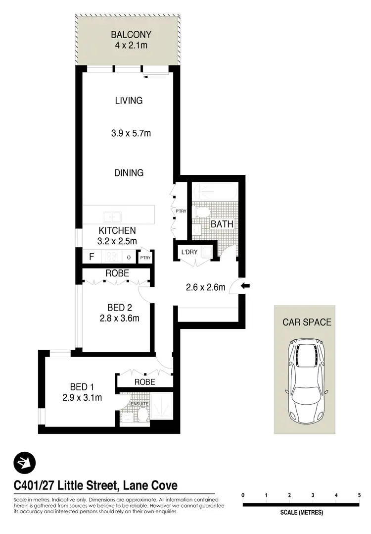 Floorplan of Homely apartment listing, 401C/27-43 Little Street, Lane Cove NSW 2066
